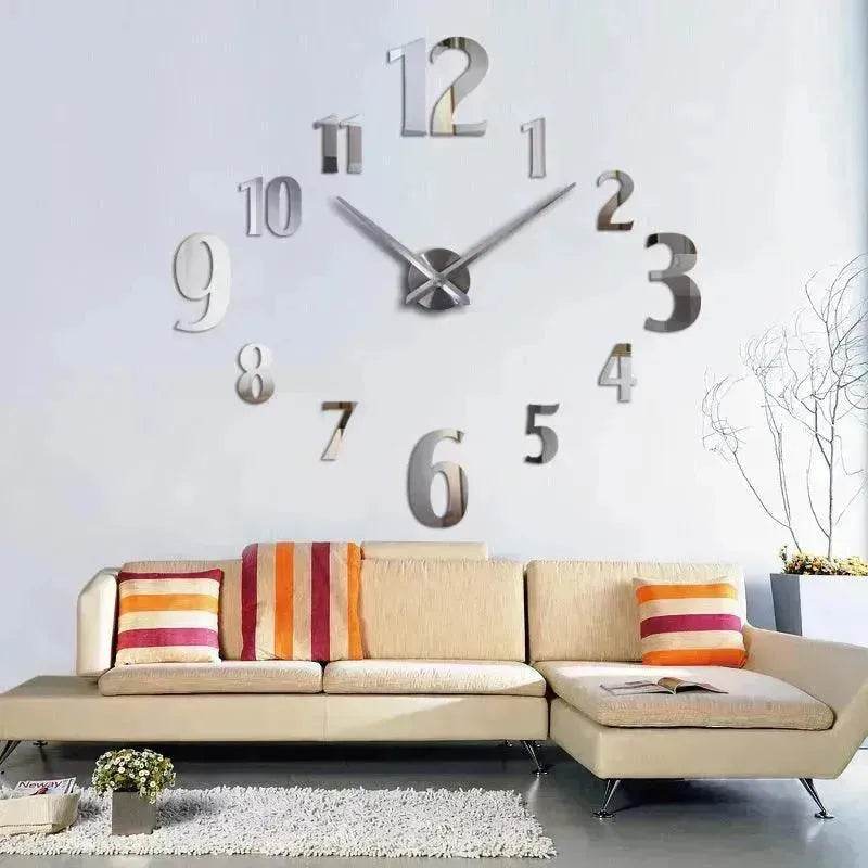 American Style Creative Three-Dimensional Decoration DIY Mirror Wall Stickers Nordic Clocks - Velora