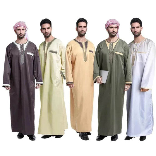 Eid Ramadan ArabKaftan Jalabiya for Men Arab Dubai Middle Eastern Men's Moroccan Men's Jalabiya - Velora