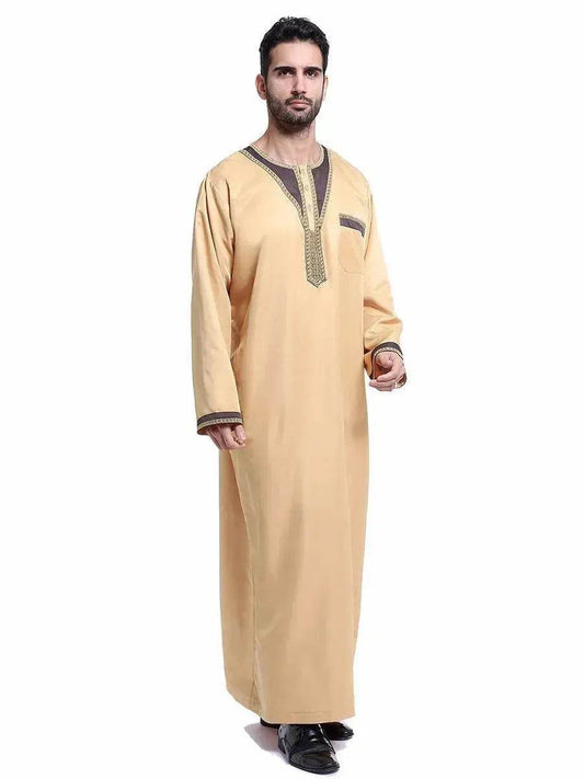 Eid Ramadan ArabKaftan Jalabiya for Men Arab Dubai Middle Eastern Men's Moroccan Men's Jalabiya - Velora