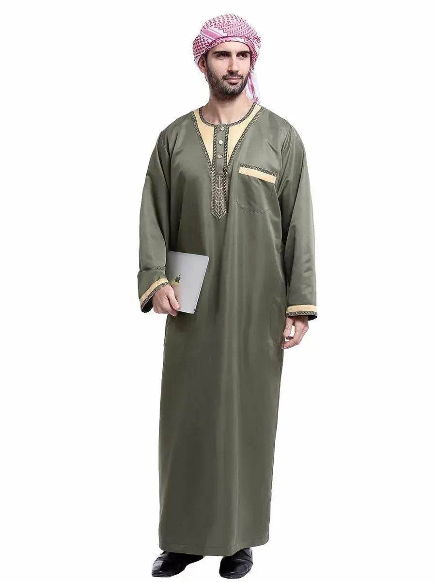 Eid Ramadan ArabKaftan Jalabiya for Men Arab Dubai Middle Eastern Men's Moroccan Men's Jalabiya - Velora