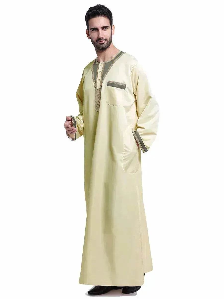 Eid Ramadan ArabKaftan Jalabiya for Men Arab Dubai Middle Eastern Men's Moroccan Men's Jalabiya - Velora