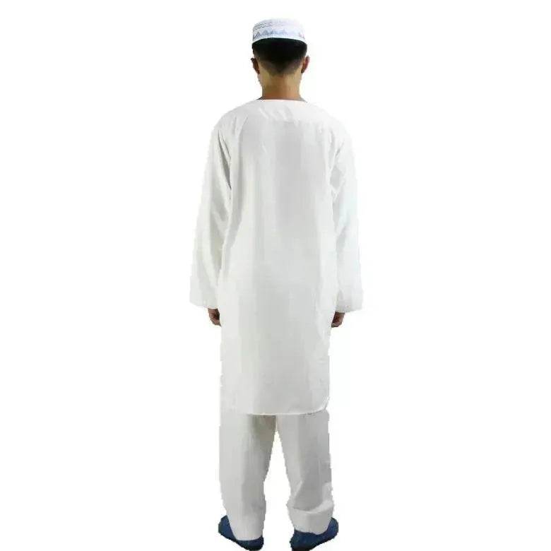 Arab  Men's New Cotton Hemp Embroidery Liturgy Embroidered Hui Men's Suit Two Piece Wholesale