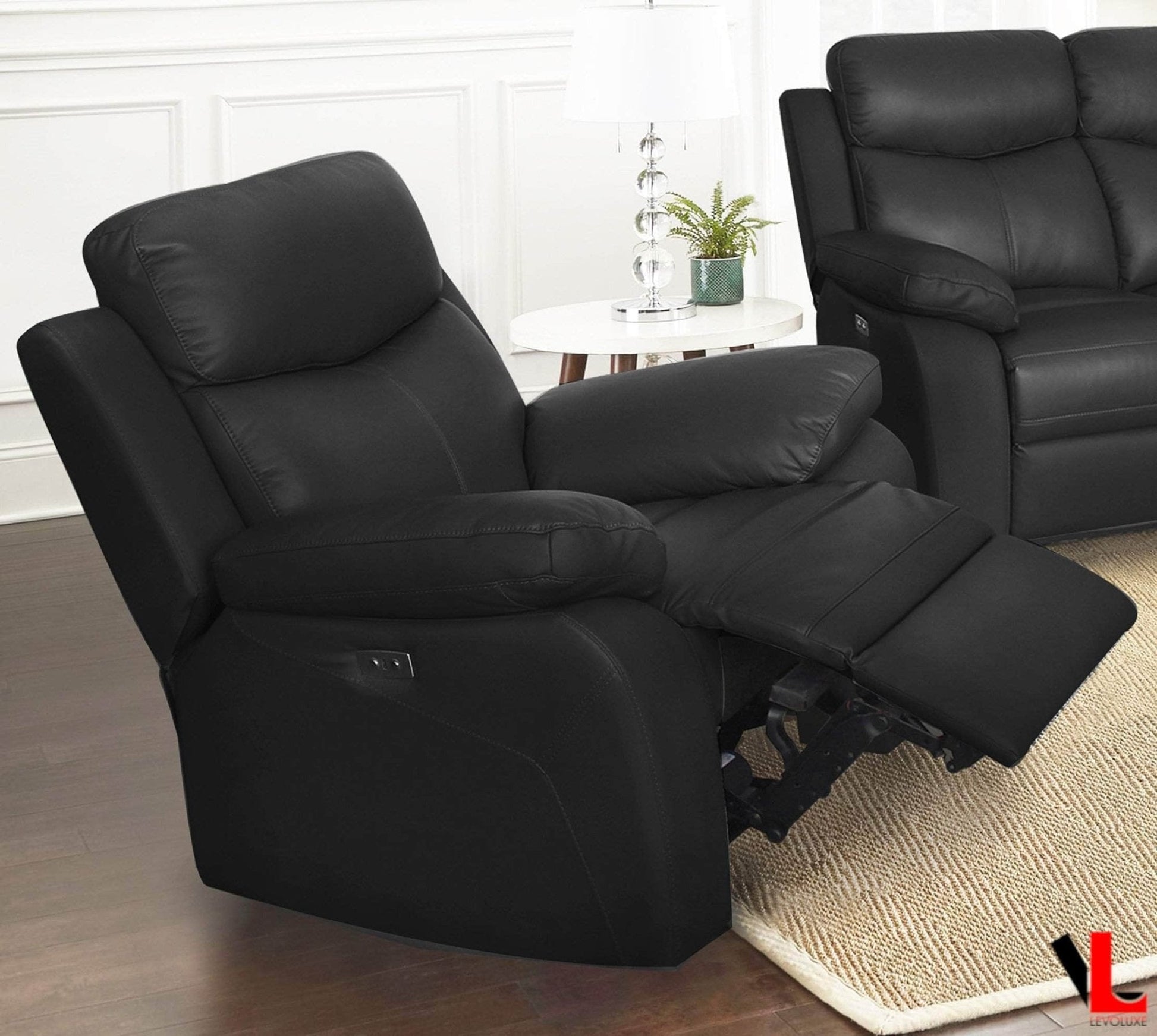 Aveon 38.5" Pillow Top Arm Reclining Chair in Leather Match - Available in 2 Colours - Velora Luxury Fashion