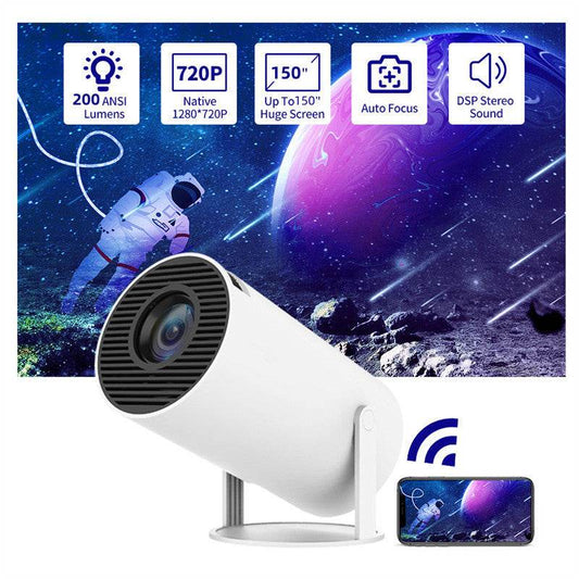 Portable Projector Small Straight Projector For Home Use 180 Degrees Projection Angle Automatic Focus Home Video Projector - Velora