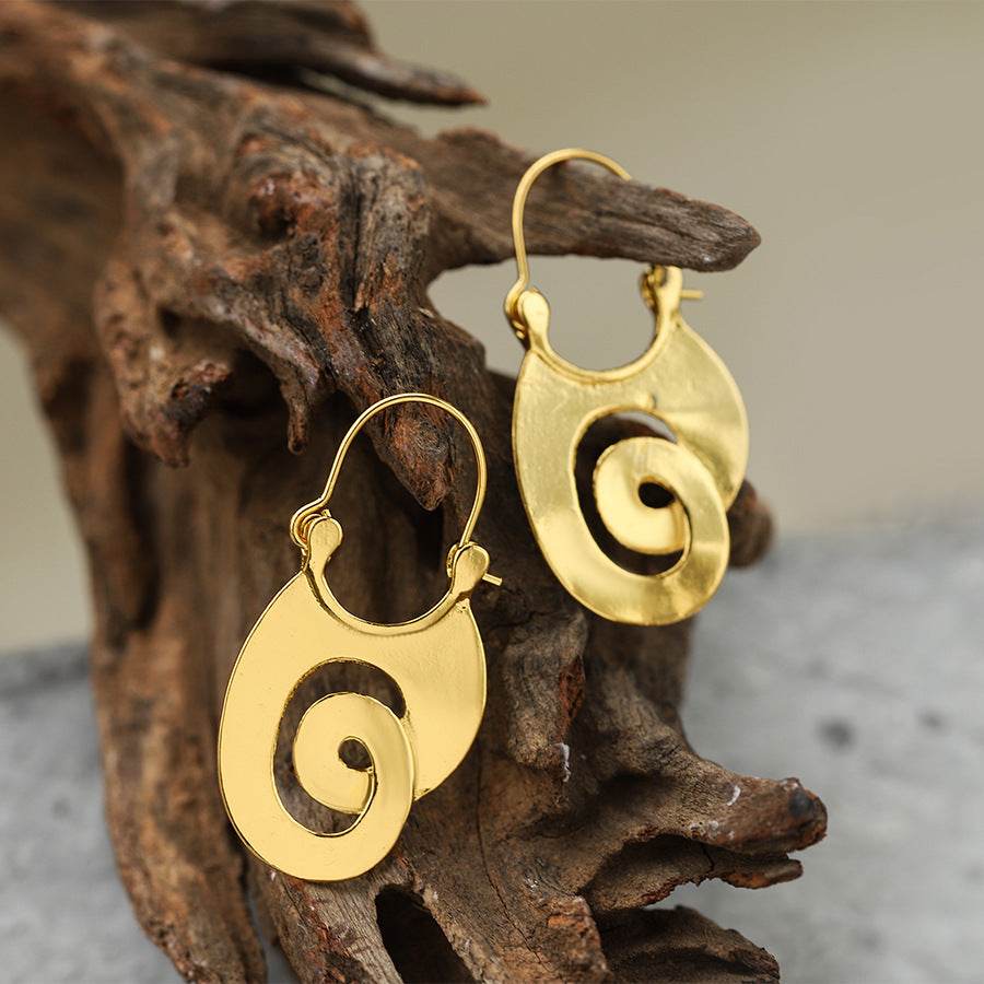 Spiral Design Ear Ring Retro Geometry - Velora