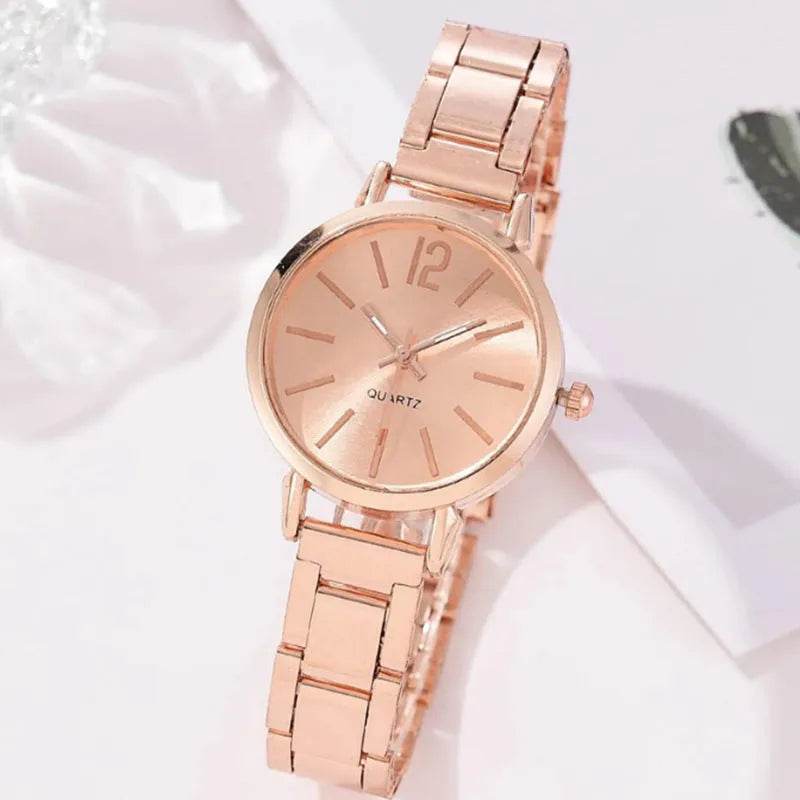 2pcs Narrow Strap Steel Strap Bracelet and Quartz Watch women - Velora