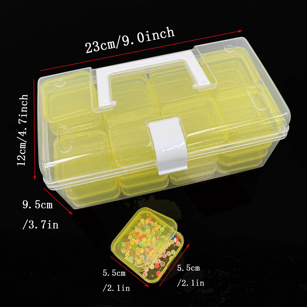 32-grid Transparent Plastic Storage Box Large Capacity Portable - Velora
