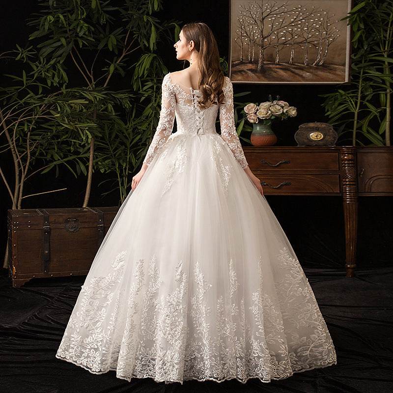 Primary Wedding Dress Long Sleeve French Style - Velora
