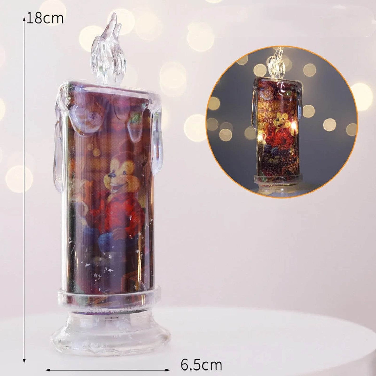 Christmas Transparent Electronic Flameless Candles Decorative Gifts - Velora