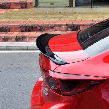 Model 14-21 Mazda 3 Exela Modified Tail Trim Sports Bright Black Tail Blade Large Fixed Wind Surrounded