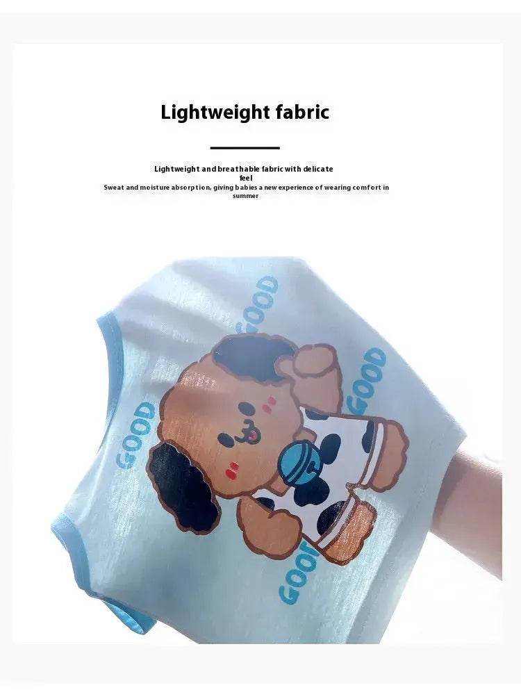 Casual Children's Pure Cotton Cartoon Printed Vest Set Two piece for baby boys - Velora