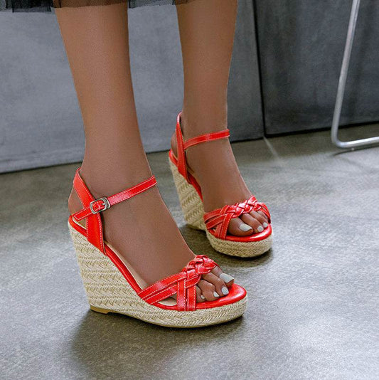 New Straw Fairy Style High-heeled Shoes With Skirt - Velora