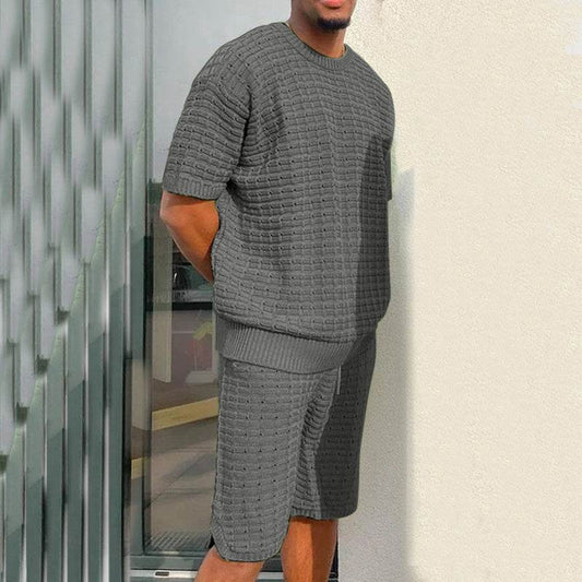 Men's Summer Suit Fashion Loose Men 2 Pieces Outfit Summer Hippie Shirt And Short Set - Velora
