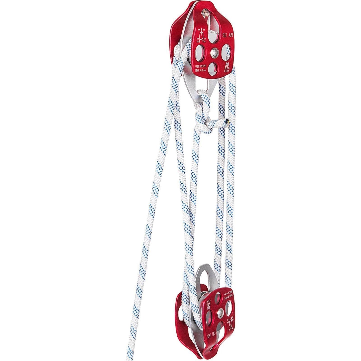 Twin Sheave Block And Tackle 1 2 X 200Ft Twin Sheave Block With Braid Rope 30-35KN 6600-7705LBS Double Pulley Rigging - Velora