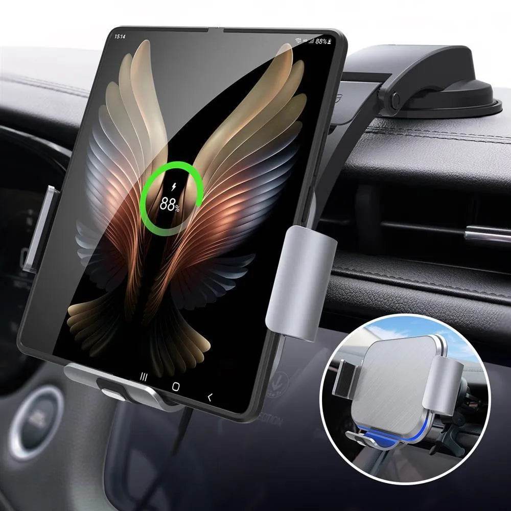 S8 Double Coil Folding Screen Car Mount Wireless Charging - Velora