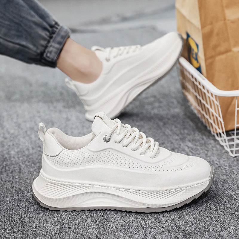 Men's Thick-soled Sports Shoes Casual Breathable Sneakers Lace-up Dad Shoes Boy - Velora