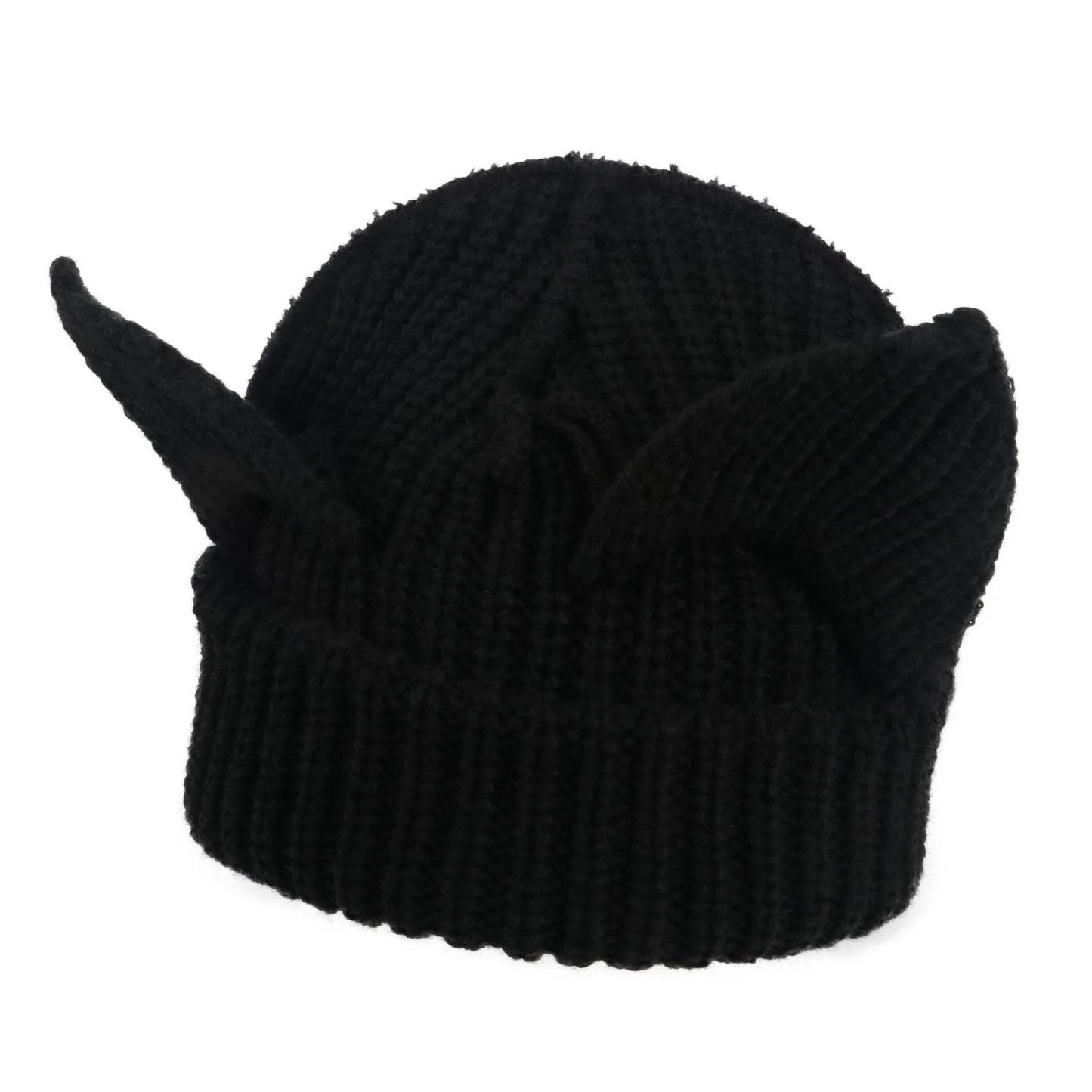 Devil Ears Thickened All Acrylic Knitted Beanie Hat - Velora