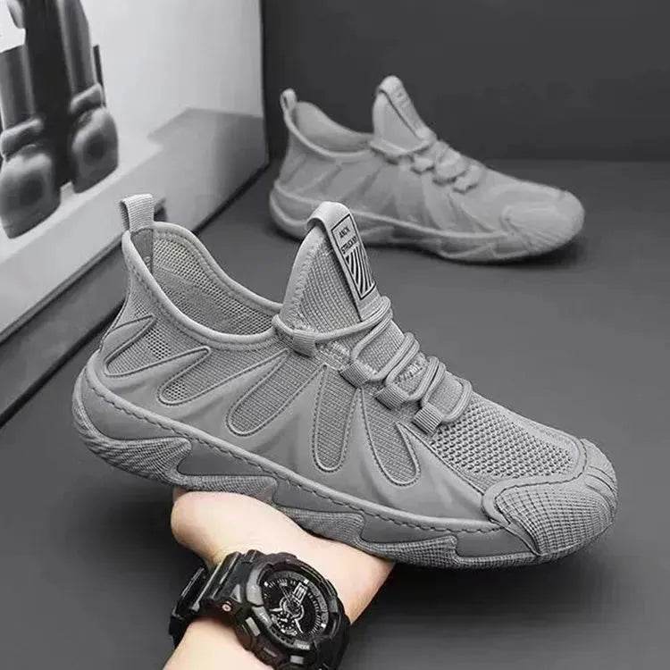 Breathable Mesh Sports Shoes Casual Lace-up Sneakers Men Non-slip Shoes - Velora