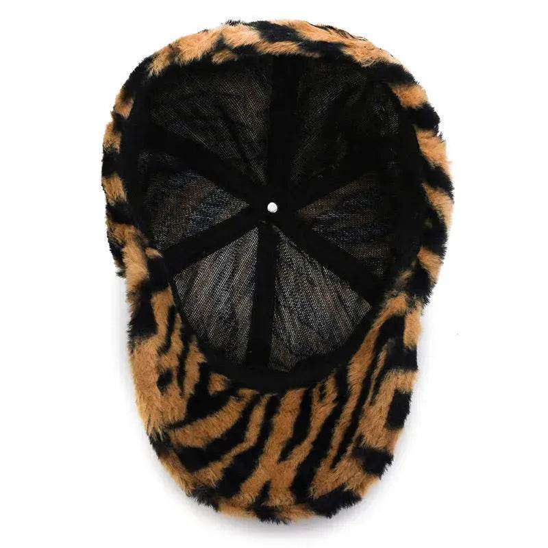 Fashion Leopard Fleece Baseball All-matching Peaked Cap - Velora