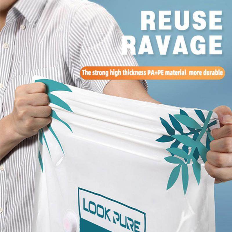 Transparent Vacuum Storage Bags, 10/PACK (4 L, 4 M, 2 Small Bags) With Pump - Velora