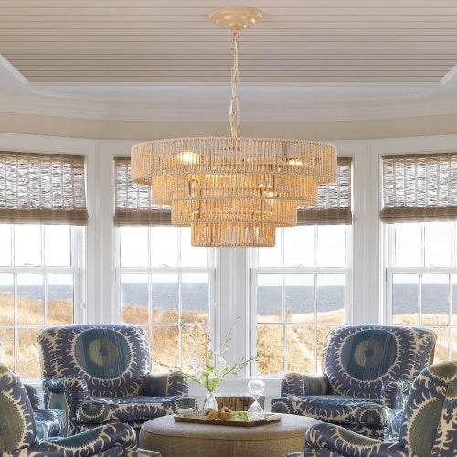 Luxury Craft Bohemian Woven Chandelier - Velora
