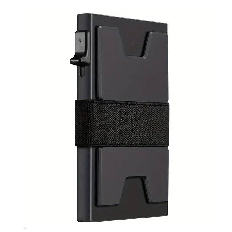Men's Metal RFID Anti-magnetic Aluminum Alloy Elastic Band Wallet Card Holder - Velora