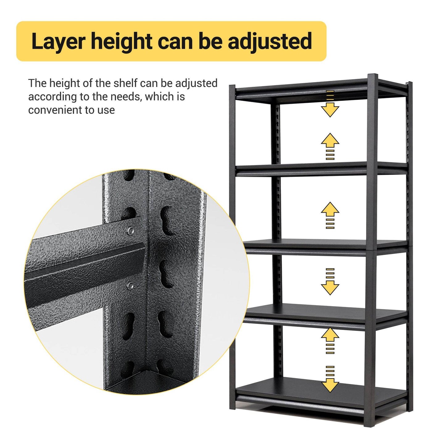 Tier Metal Shelves For Storage Garage Shelving 2000LBS Heavy Duty Storage Shelves Adjustable Garage Shelf Industrial Shelving Unit Storage Utility Rack,Black - Velora