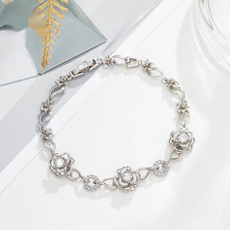 Sweet Delicate Flower Stitching Bracelet Female Ins Style - Velora