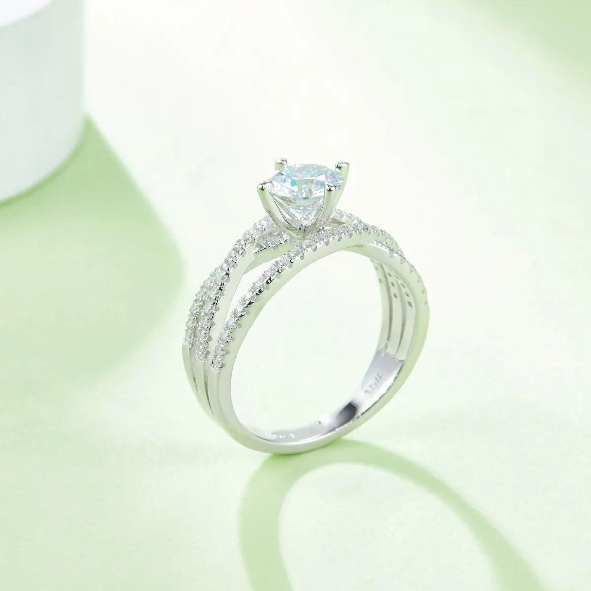 1 Carat Moissanite 925 Sterling Silver Ring