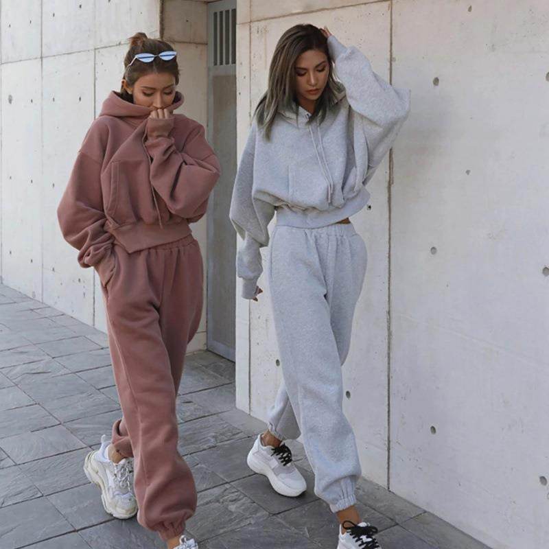 New Style Autumn And Winter Women's New Casual Hoodie Coat Sports Suit - Velora