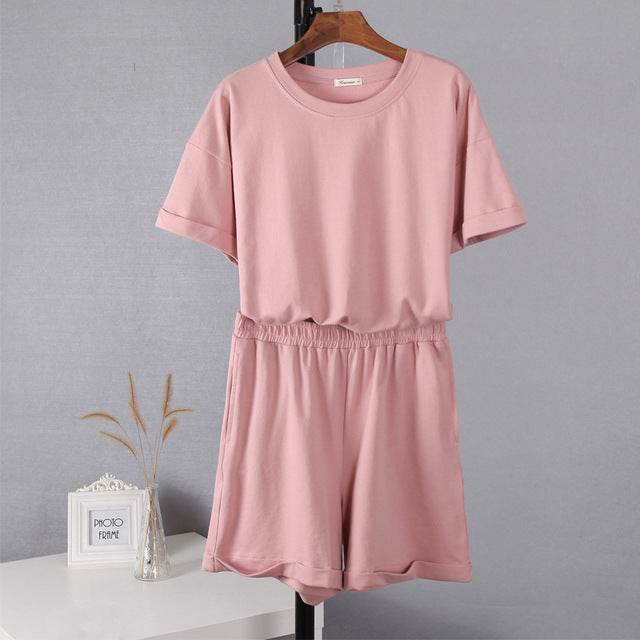Hirsionsan Summer Cotton Sets Women Casual Two Pieces Short - Velora