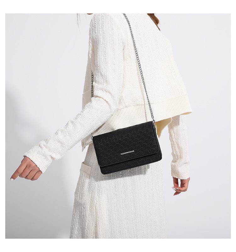 Luxury Women's Chain Embossed Square flap Shoulder Bag for women - Velora