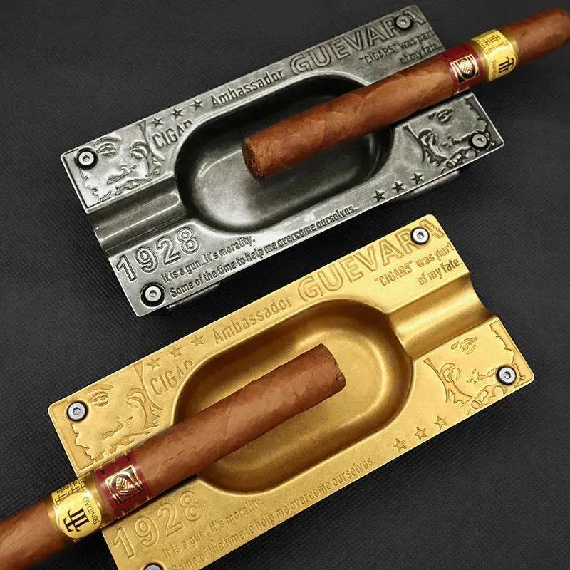 Metal Gold and Silver 2 slot Cigar Ashtray - Velora