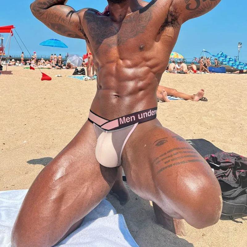 Men's Thin Ice Silk Transparent High Fork Briefs - Velora