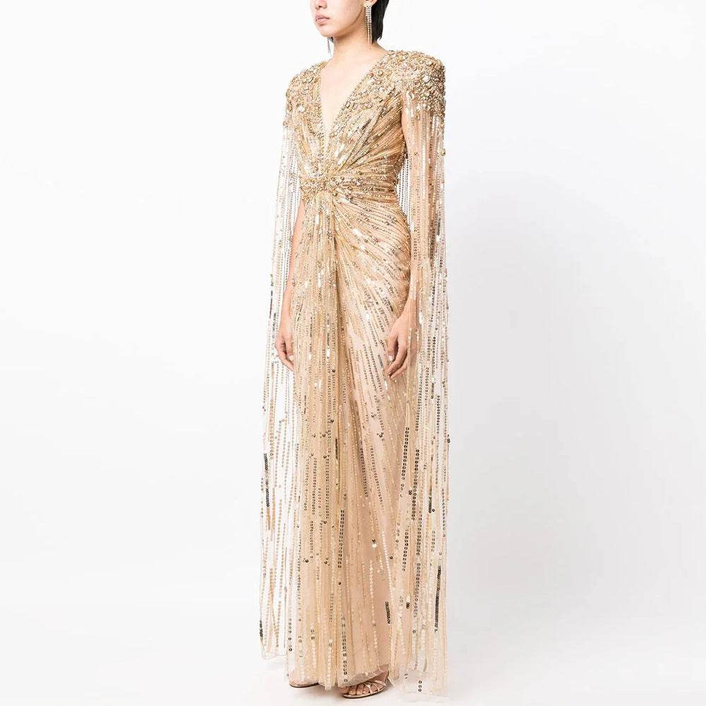 Elegant Long V-neck New Elegant Dress - Velora