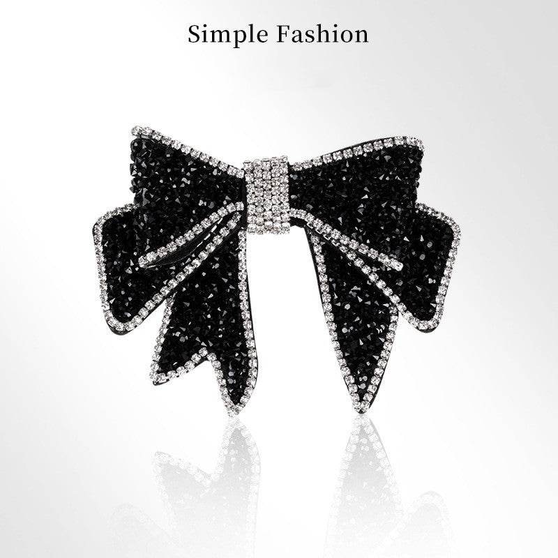 Spring Rhinestone Bow Hair Clip Barrette - Velora
