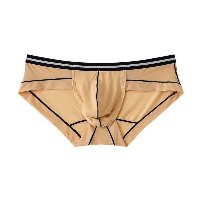 Ice Silk Men's Summer Breathable Solid Color Pouch Brief Underwear - Velora