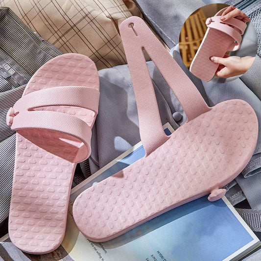 Folding Travel Slippers Hotel House Shoes Removable Non-slip Bathroom Slippers Summer Unisex Slides - Velora