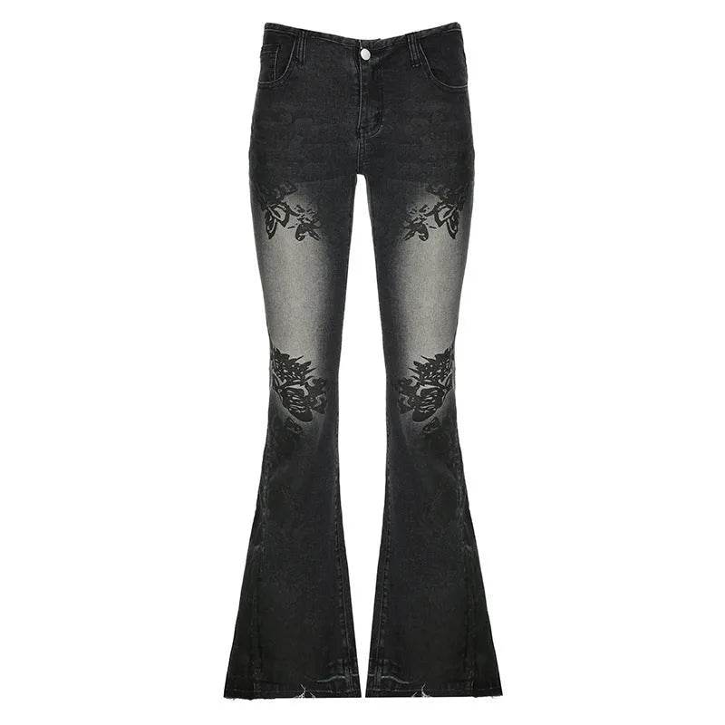 Printed Worn Baggy Jeans Pant Slimming Washed Women - Velora