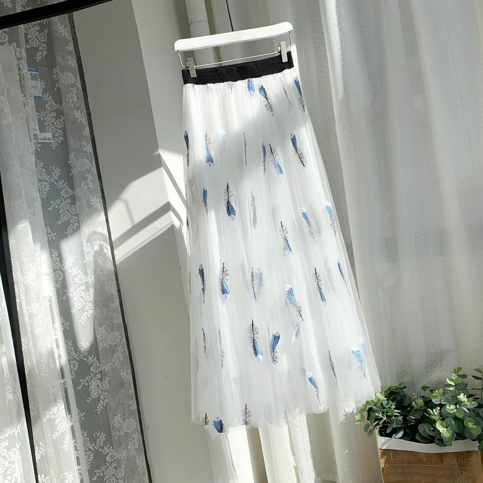 Women's Midi Organza Skirt Fairy Tutu Tulle Skirt - Velora