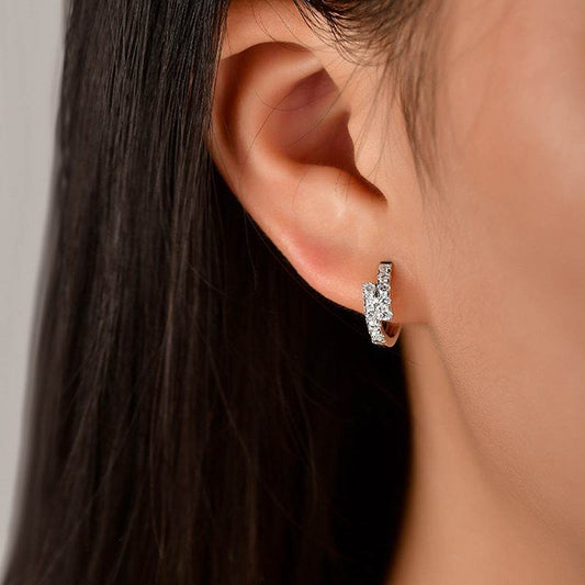 Small Diamond Ear Clip Female Light Luxury Minority Commuting Fashion Earrings Christmas Gift Wedding Jewelry - Velora