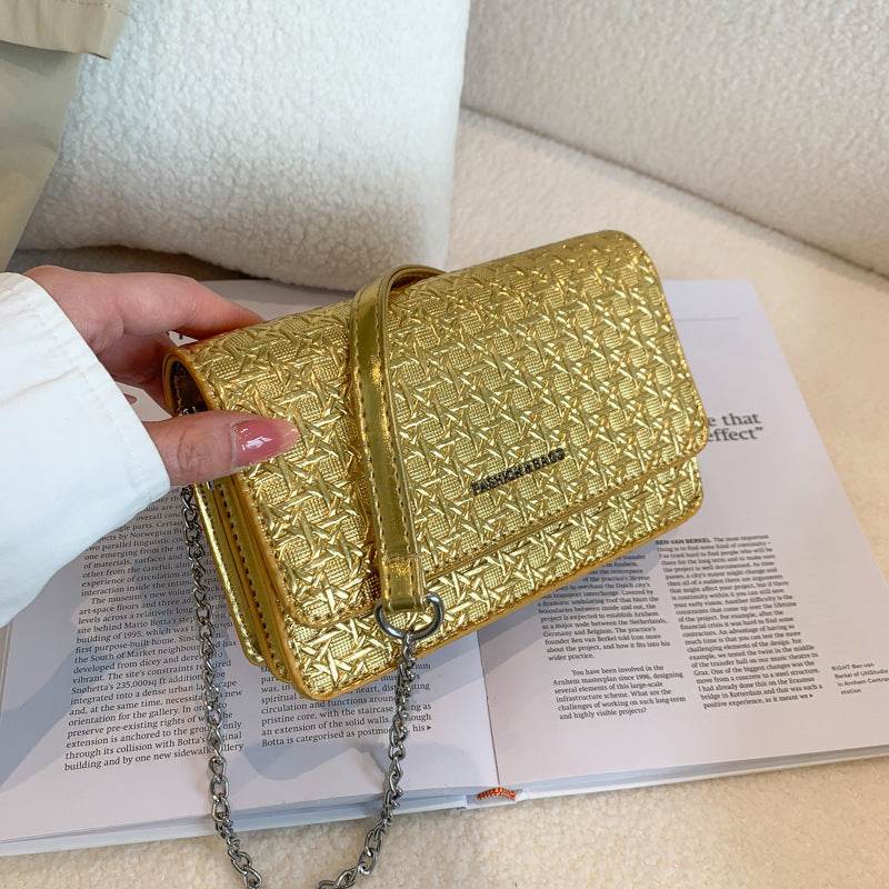 Luxury Women's Chain Embossed Square flap Shoulder Bag for women - Velora