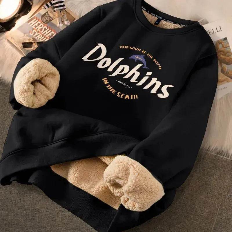 Autumn Winter Fleece-lined thick sweatshirt Pullover top for men - Velora