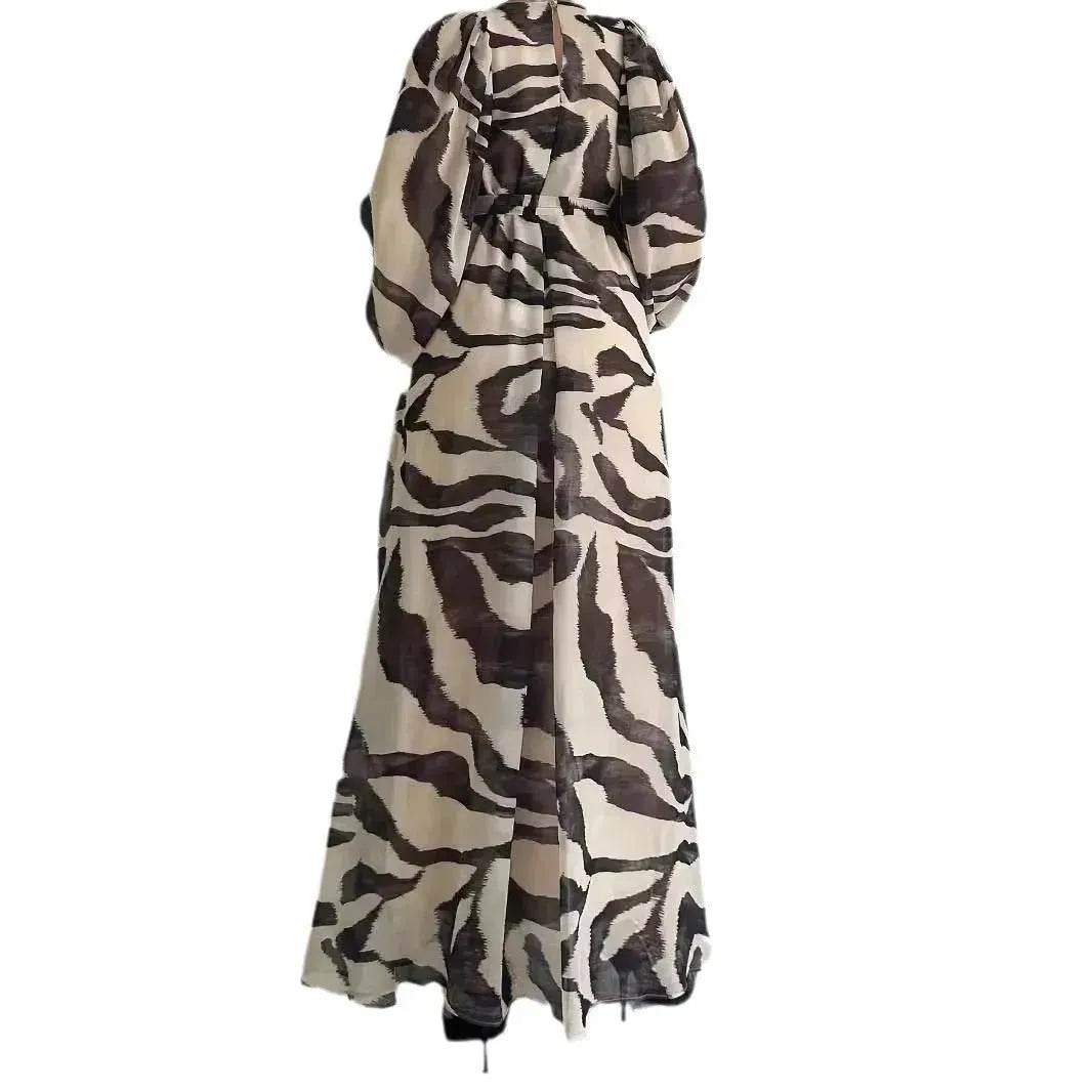 Elegant Printed Mum Long Maxi Dress - Velora