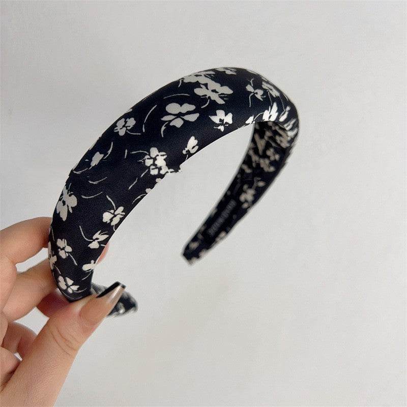 Fashion Presbyopic French Satin Vintage Sponge Silk Satin Padded Headband - Velora