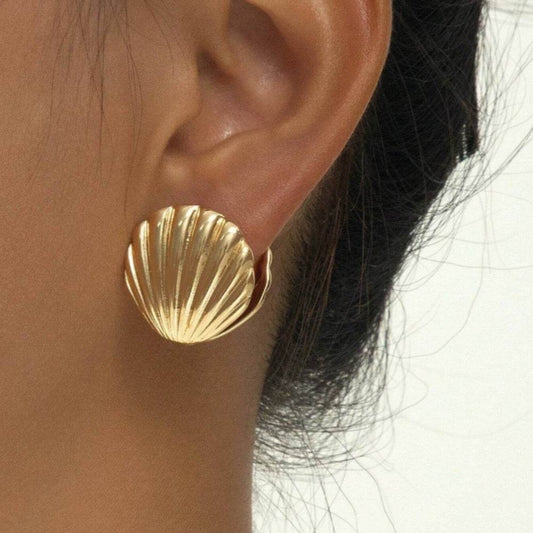 Exaggerated Ocean Shell Texture Earrings For Women - Velora