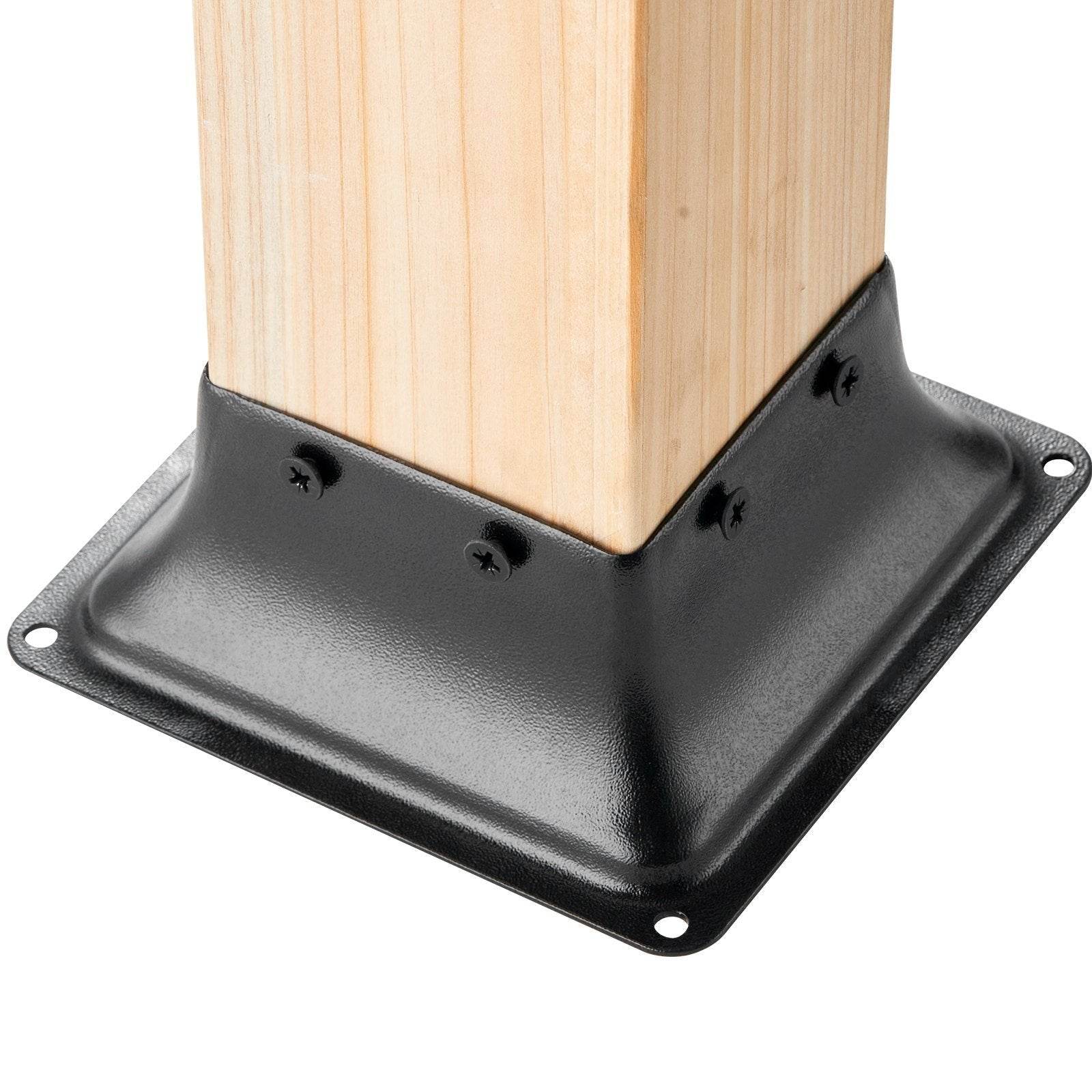 4x4 Post Base 20Pcs, Internal 3.6x3.6 Heavy Duty Powder-Coated Steel Post Bracket Fit For Standard Wood Post Anchor, Decking Post Base For Deck Porch Handrail Railing Support - Velora