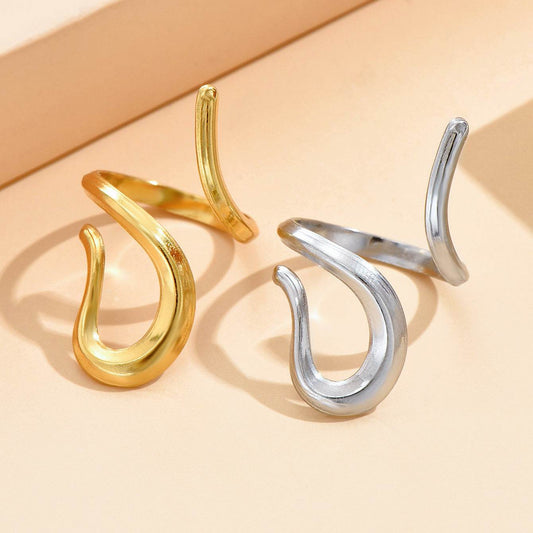 Retro High-grade Irregular Streamlined Design Ring - Velora