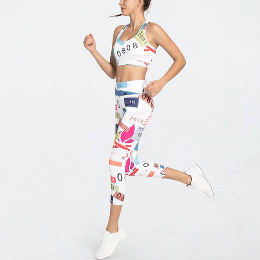 2pcs Women's Printed fitness Gym Workout Outfit set - Velora