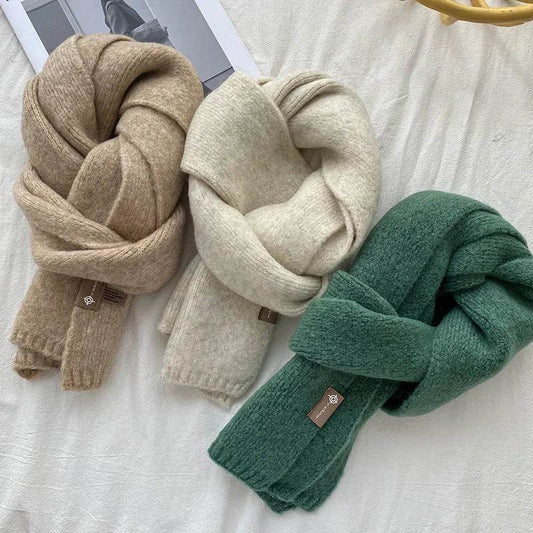 Women's Sweet Version Fleece Solid Scarf Autumn And Winter - Velora